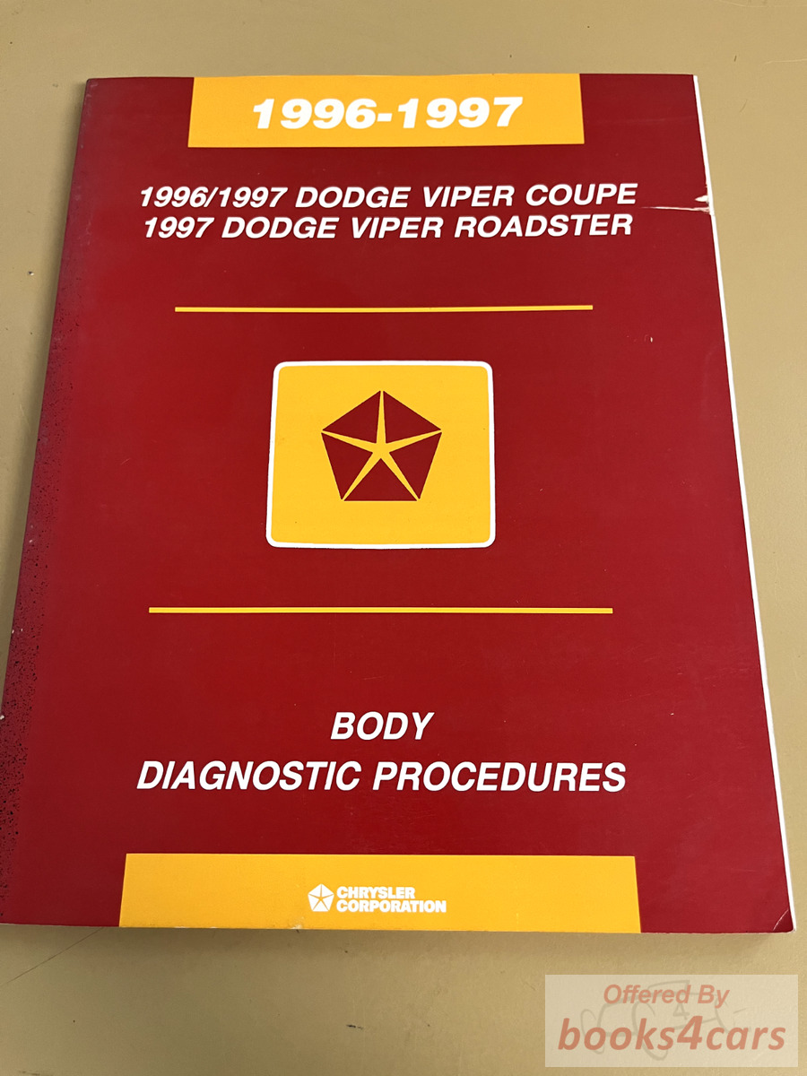 view cover of 1996-1997 Viper Roadster & Coupe Body Diagnostic Procedures Shop Service Repair Manual by Dodge & Chrysler.