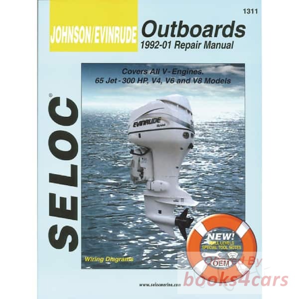 view cover of 1992-2001 Johnson Evinrude Outboards 4 6 & 8 Cyl Covers all 80-300 Hp V4 V6 & V8 2 stroke models Shop Service Repair Manual by Seloc