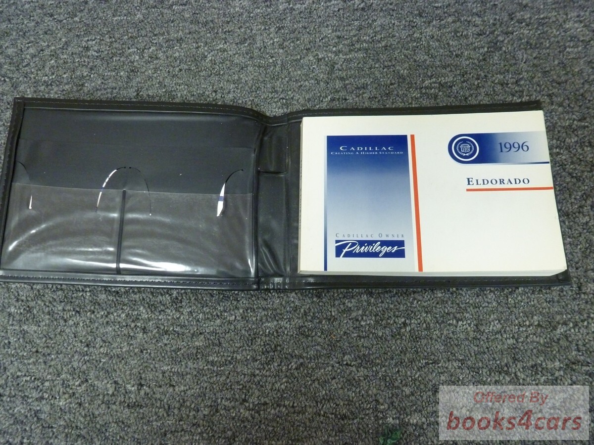 view cover of 1996 Eldorado Owners Manual by Cadillac