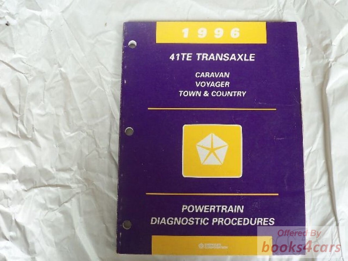 view cover of 1996 41TE Automatic Transaxle Powertrain Diagnostic Procedures Shop Service Repair Manual for Caravan Voyager Town & Country by Chrysler Corp.