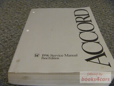 view cover of 1996 Shop Service Repair Manual by Honda for Accord