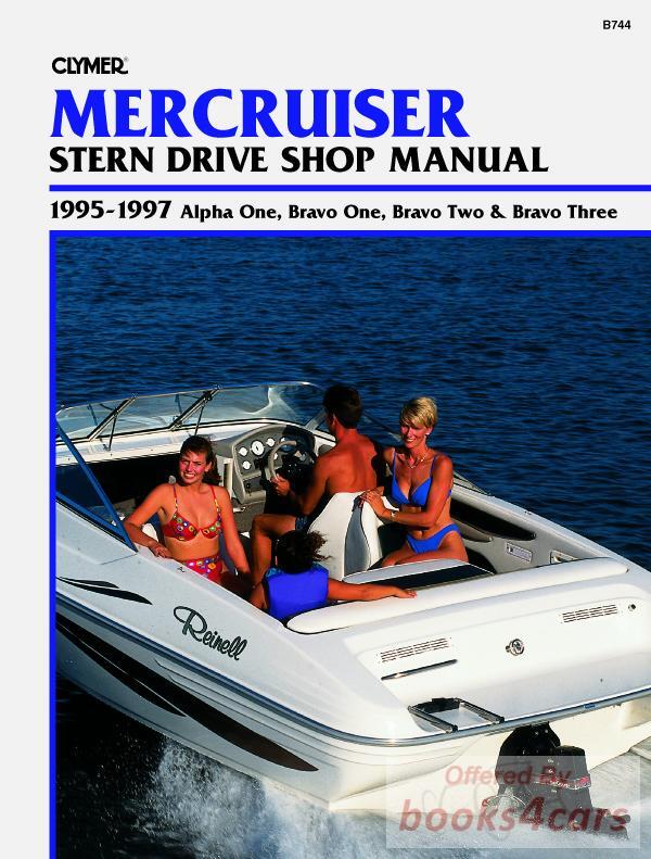 view cover of 1995-1997 Alpha One Bravo One Two & Three Stern Drives Marine Shop Service Repair Manual 712 pages by Clymer for Mercruiser