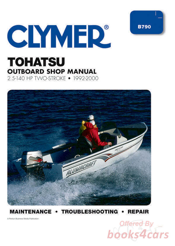 view cover of 1992-2000 2.5 140 hp Two Stroke Marine Outboards Shop Service Repair Manual, 344 pages by Clymer for Tohatsu
