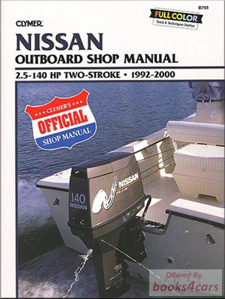 view cover of 1992-2000 2.5 140 hp Two Stroke Outboards Marine Shop Service Repair Manual, 344 pages by Clymer for Nissan