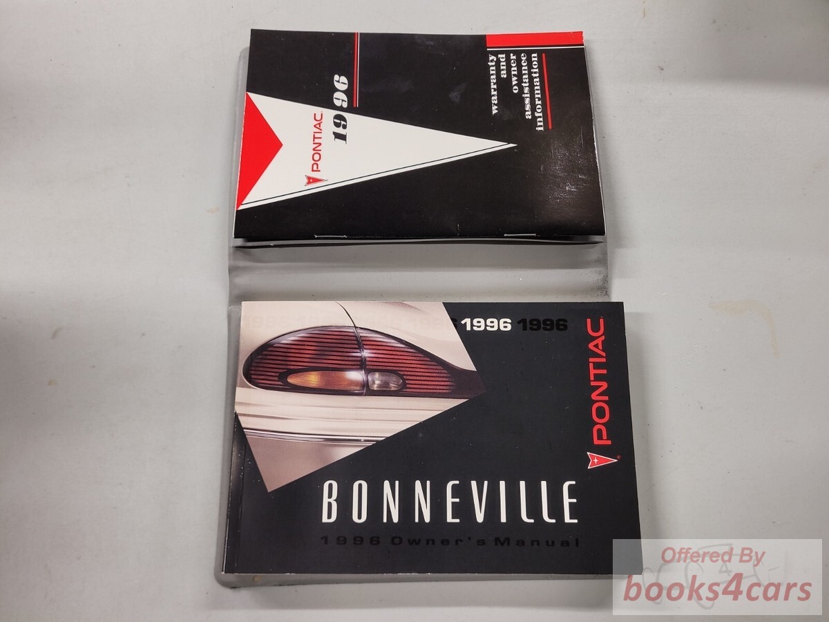 view cover of 1996 Bonneville owners manual by Pontiac