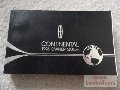 view cover of 1996 Continental Owners Manual by Lincoln