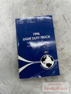 view cover of 1996 Light Duty Truck Specifications Book by Ford