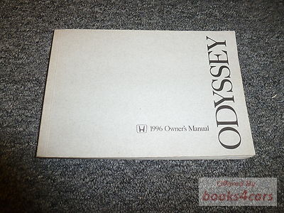 view cover of 1996 Odyssey Owners Manual by Honda