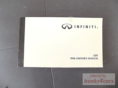 view cover of 1996 Q45 owners manual by Infiniti