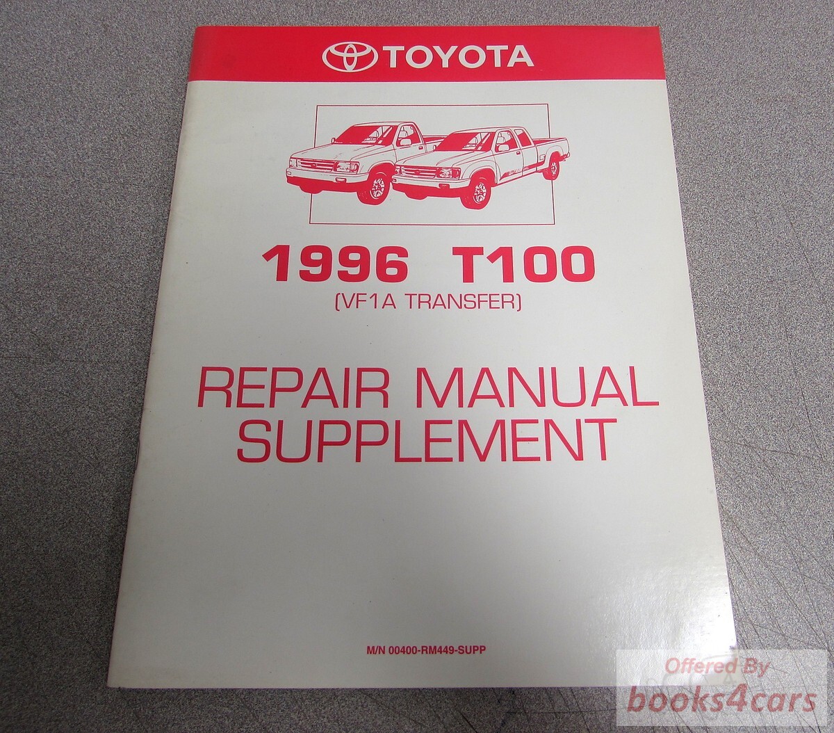 view cover of 1996 T100 Repair Manual Supplement (VF1A Transfer case) by Toyota