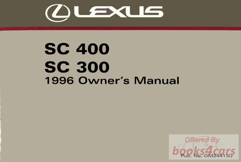 view cover of 1996 SC 300 400 Owners Manual by Lexus