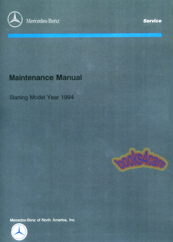 view cover of 1994-1997 maintenance manual by Mercedes Benz for all car models C-Class 202 S-Class 140 SL 129 E-Class 124 210
