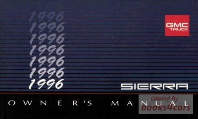 view cover of 1996 Sierra pickup owners manual by GMC