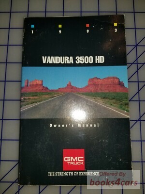 view cover of 1996 Vandura 3500 owners manual by GMC