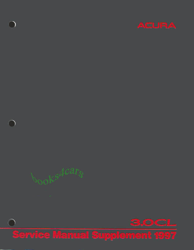 view cover of 1997-1998 CL 3.0 V6 Shop Service Repair Manual Supplement by Acura for 3.0CL