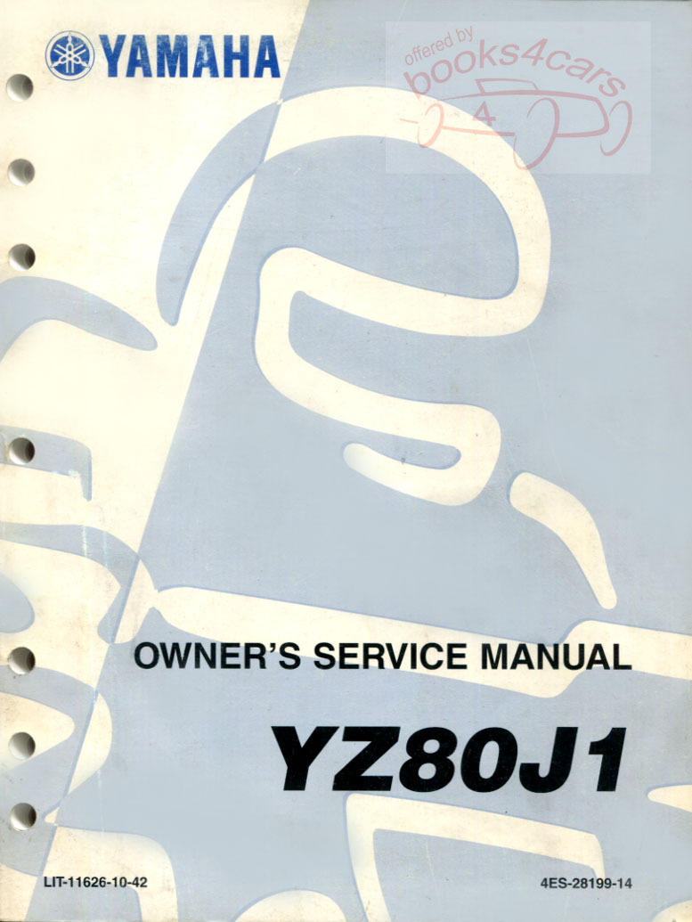 view cover of 1997 Yamaha YZ80J1 Shop Service Repair Manual for all YZ 80 J1 models