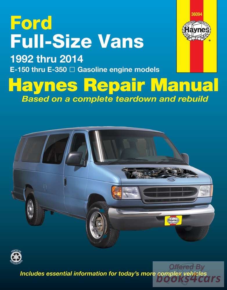 view cover of 1992-2014 Econoline Full Size Ford Van shop service repair manual for all models by Haynes E150 E250 E350 gas engines