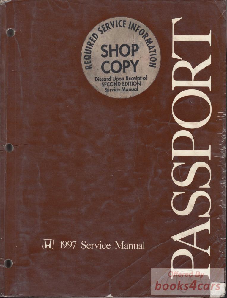 view cover of 1997 Passport Shop Service Repair Manual by Honda ( also can be used for Isuzu Rodeo )