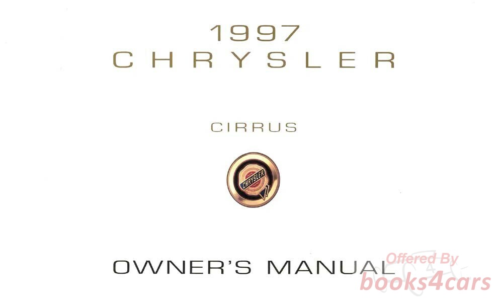 view cover of 1997 Cirrus Owners manual by Chrysler