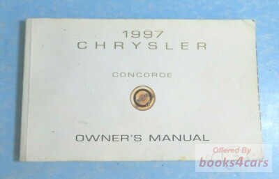 view cover of 1997 Concorde Owners manual by Chrysler