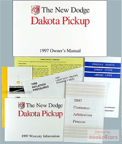 view cover of 1997 Dakota Owners manual by Dodge