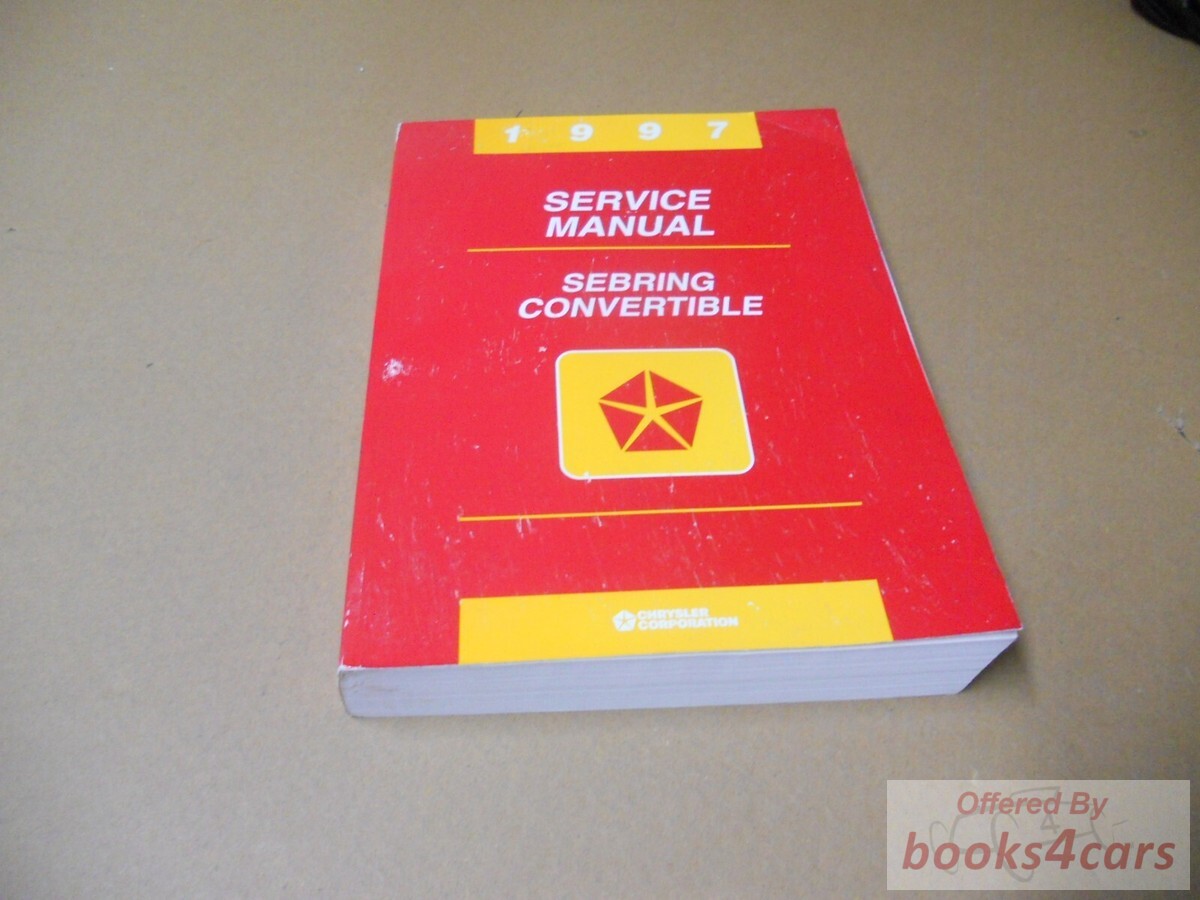 view cover of 1997 Sebring Convertible Shop Service Repair Manual by Chrysler