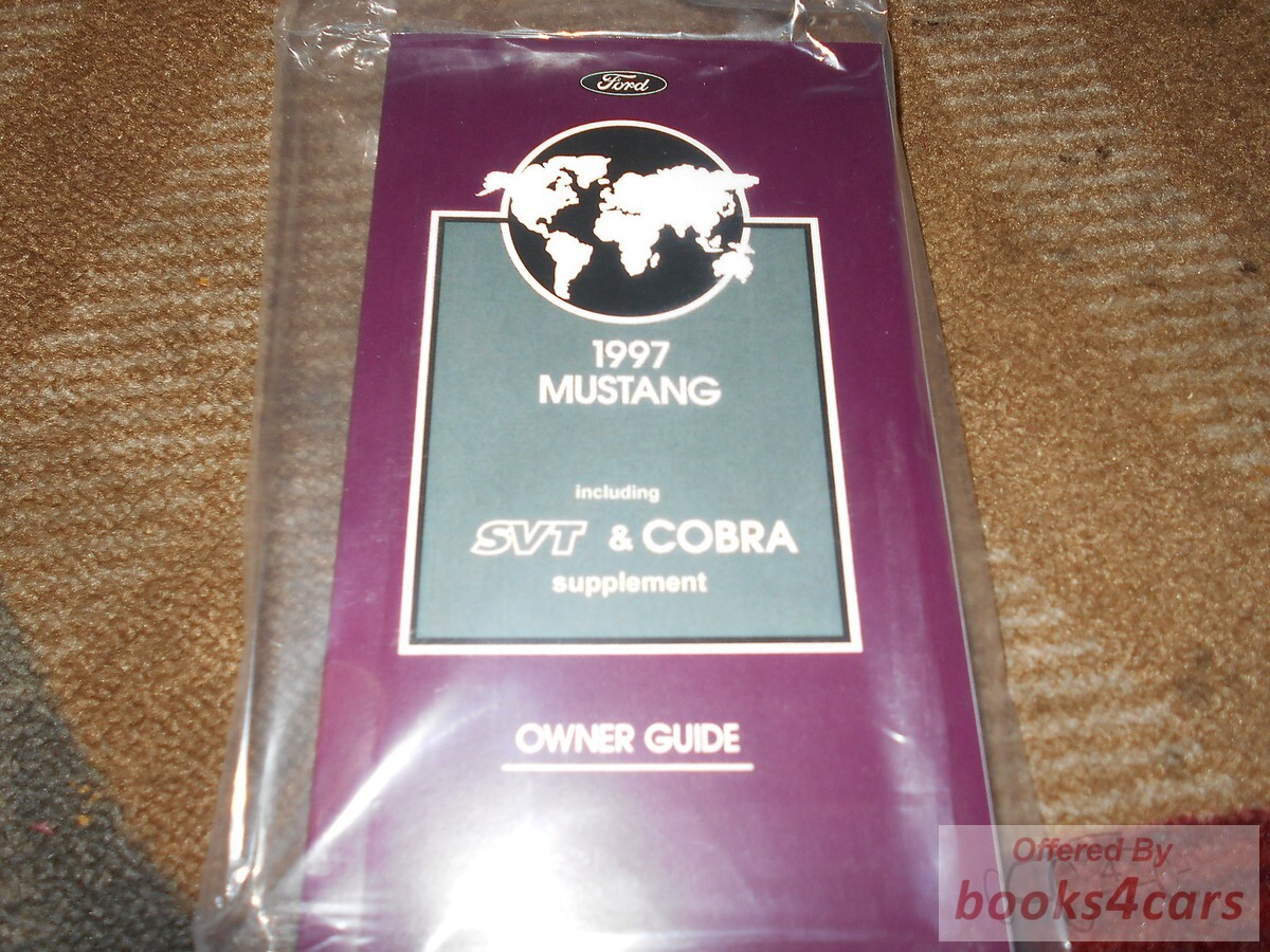 view cover of 1997 Mustang owners manual by Ford includes SVT and Cobra supplements