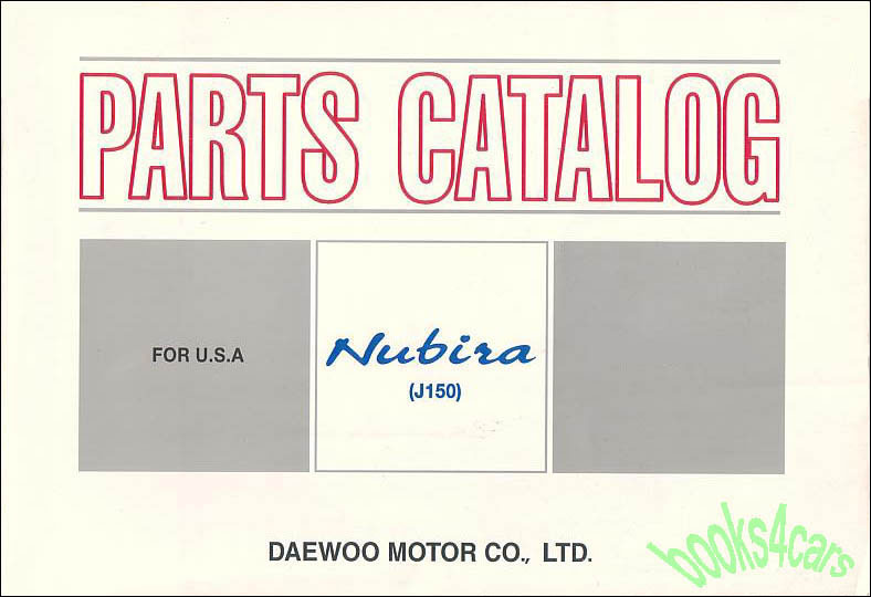 view cover of 1997-1999 Nubira Parts Manual by Daewoo