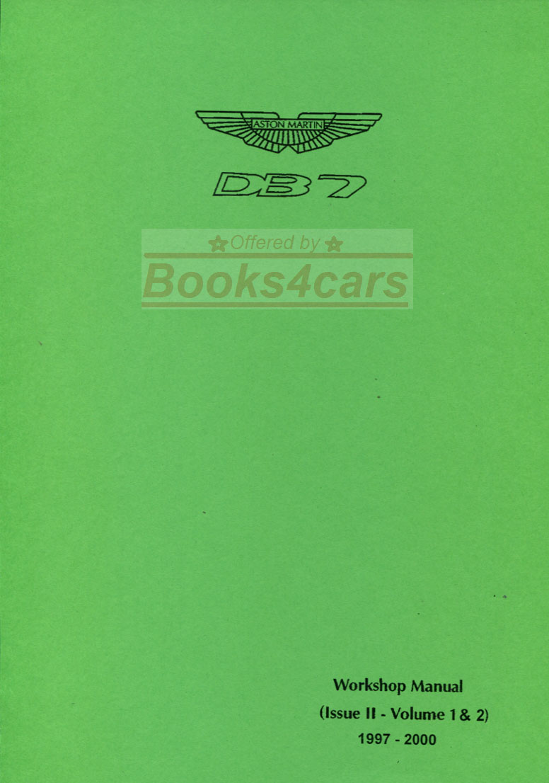 view cover of 1994-2000 DB7 6 cylinder 3.2 supercharged workshop service repair manual by Aston Martin Volumes 1 & 2 in one binder Coupe & Volante