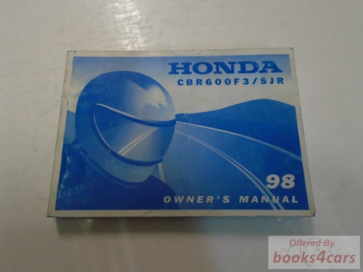view cover of 1998 CBR600F3/SJR Owners Manual by Honda Motorcycles CBR 600 600F