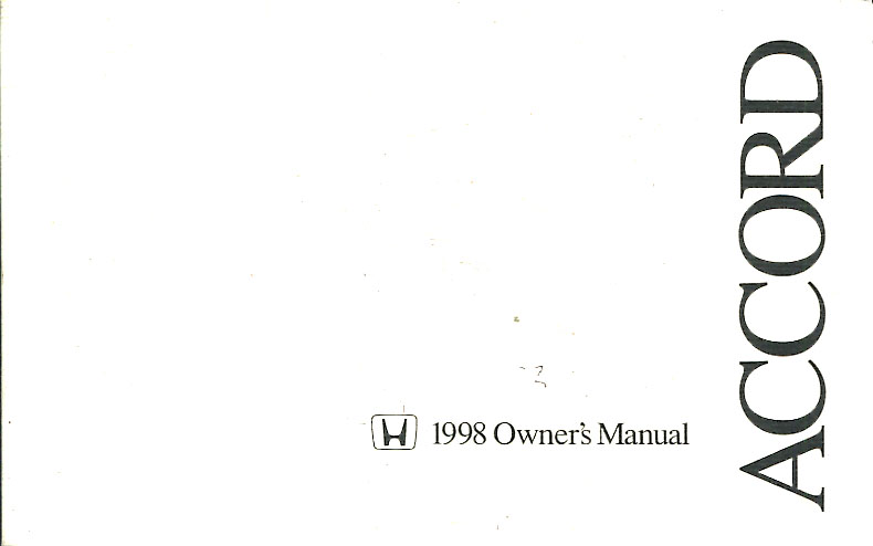 view cover of 1998 2 Door Accord Owner's Manual by Honda