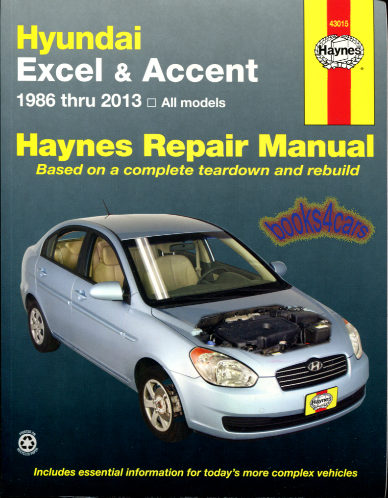 view cover of 1986-2013 Hyundai Excel & Accent Shop service repair Manual by Haynes
