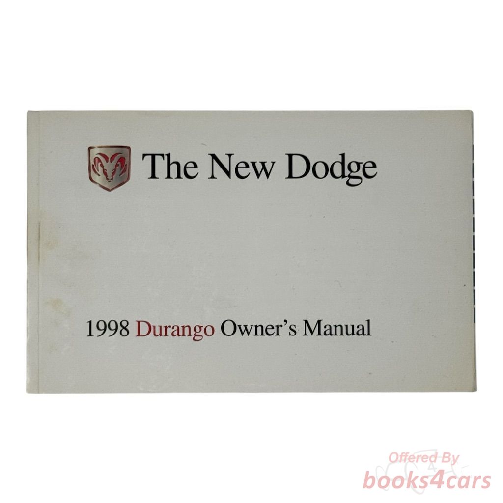 view cover of 1998 Durango Owners manual by Dodge