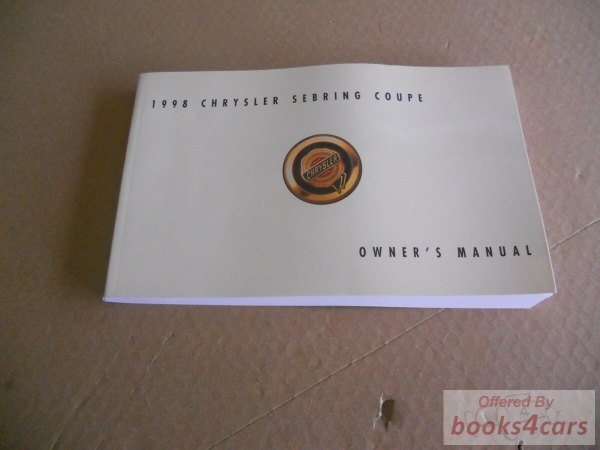view cover of 1998 Sebring Coupe Owners manual by Chrysler