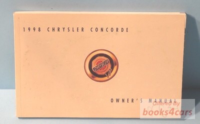 view cover of 1998 Concorde Owners manual by Chrysler