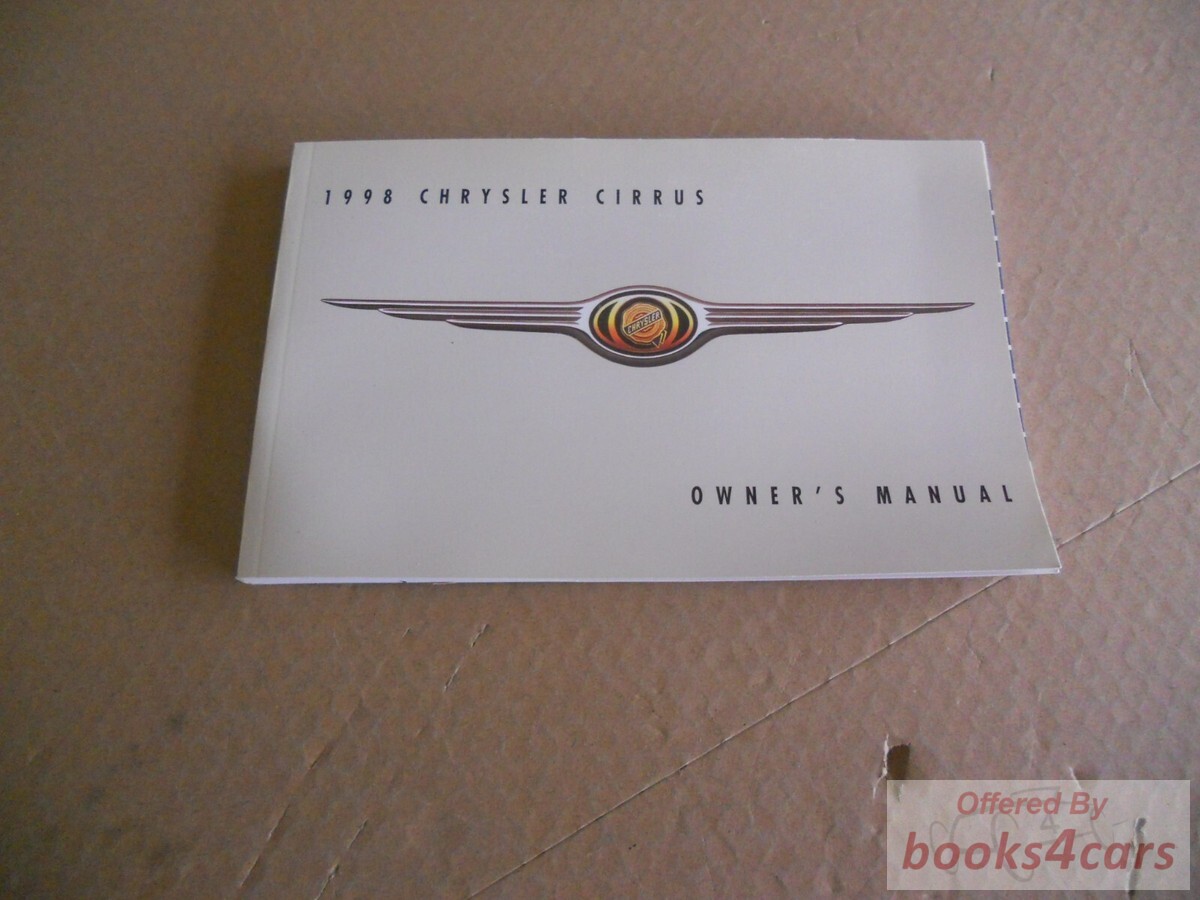 view cover of 1998 Cirrus Owners manual by Chrysler