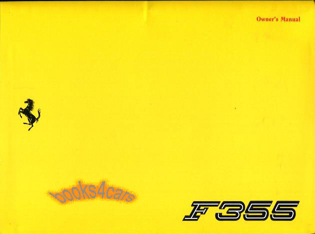 view cover of 1994-1999 Ferrari F355 Owners Manual by Ferrari