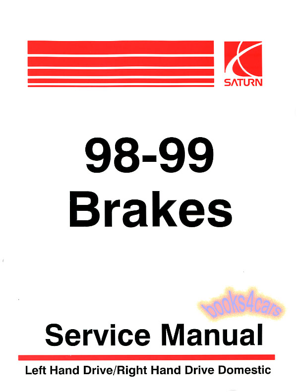 view cover of 1998-1999 Brakes Shop Service Repair Manual by Saturn