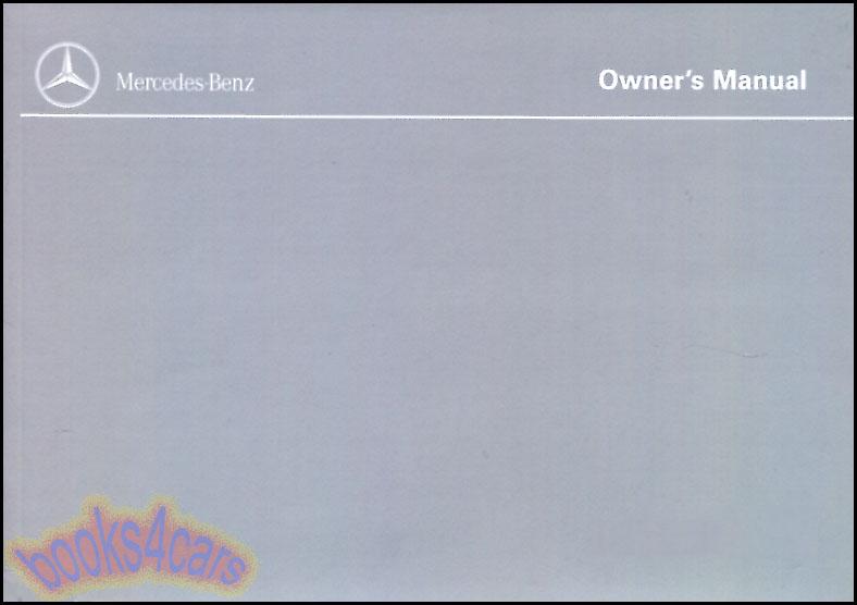 view cover of 1998 SL500 SL600 owner's manual by Mercedes 500SL 600SL 161 pages