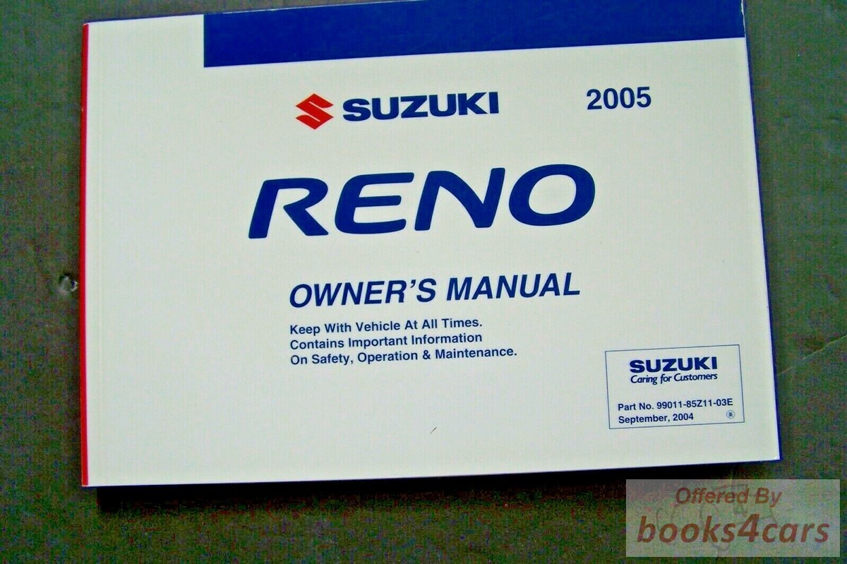 view cover of 2005 Reno Owners Manual