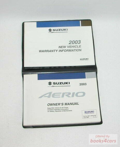 view cover of 2003 Suzuki Aerio Owners Manual by Suzuki