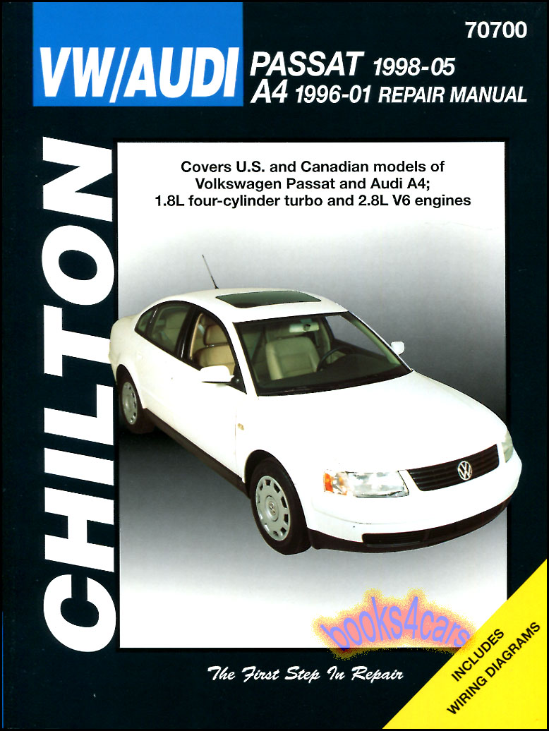 view cover of 1996-2001 A4 & 98-2005 Passat Shop Service Repair Manual by Chilton for Audi & Volkswagen. Does not cover 96-97 Passat