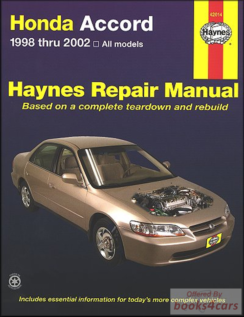 view cover of 1998-2002 Accord shop service Repair Manual by Haynes for Honda