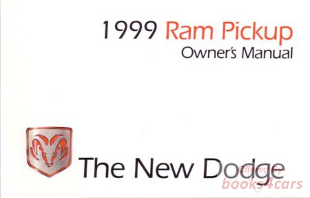 view cover of 1999 Ram Pick Up Owners manual by Dodge Truck