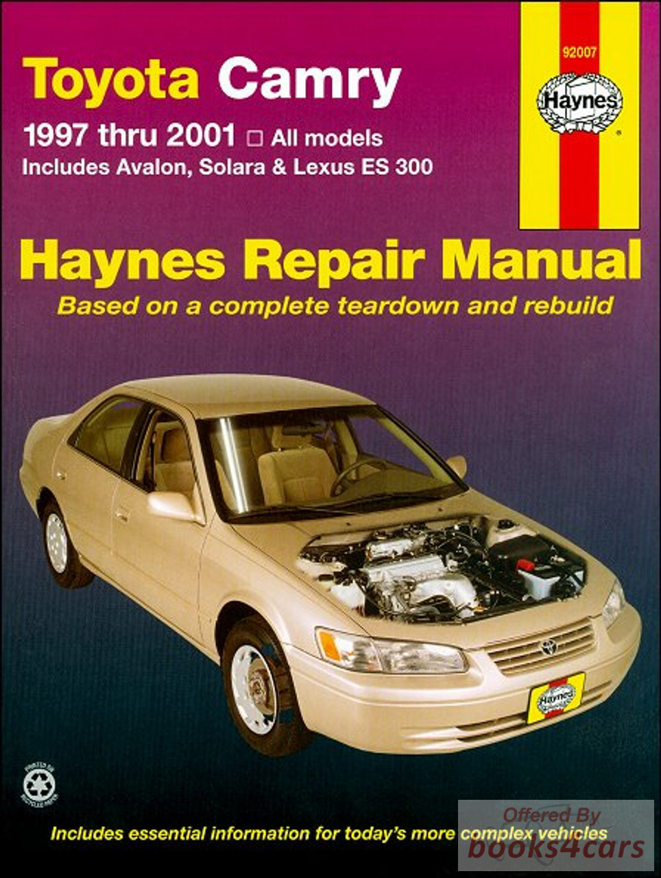 view cover of 1997-2001 Toyota Camry, Avalon, & Solara shop service repair manual by Haynes also covers Lexus ES300
