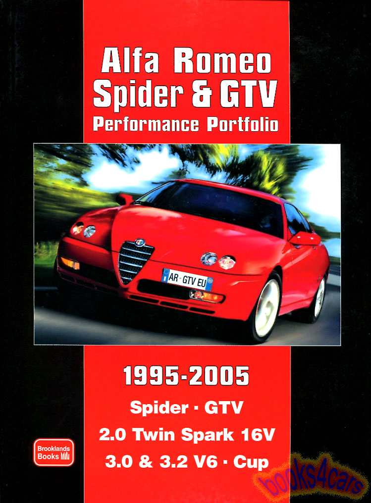 view cover of 1995-2005 Alfa Romeo 916 Spider & GTV Performance Portfolio 128 pages with color photos portfolio of articles by Brooklands
