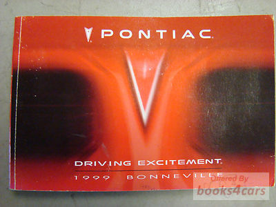 view cover of 1999 Pontiac Bonneville Owners Manual by Pontiac
