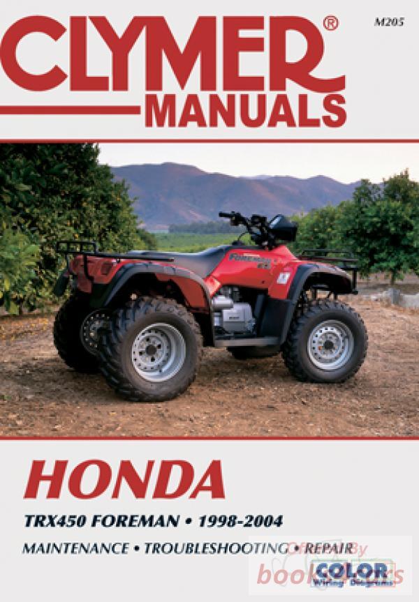 view cover of 1998-2004 Honda TRX450 shop service repair manual by Clymer TRX450ES 450S 450FE 450FM Foreman