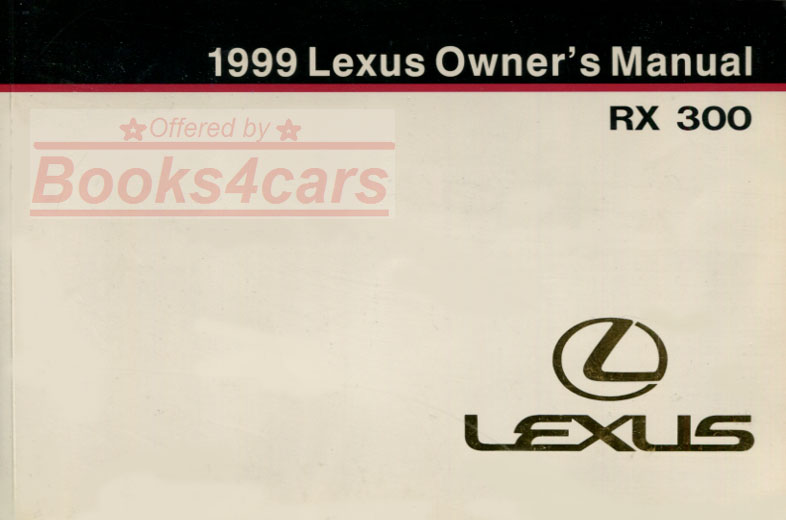 view cover of 1999 RX300 Owners Manual by Lexus for RX 300