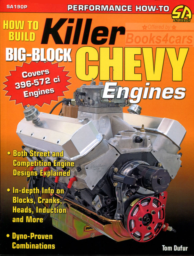 view cover of How to Rebuild Killer Big Block Chevrolet Engines by T. Dufur 144 pages 406 photos from dissasembly to break-in